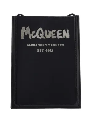 Alexander McQueen Graffiti Logo Printed Shoulder Bag