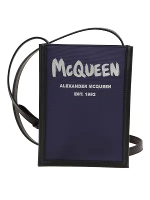 Alexander McQueen Graffiti Logo Printed Shoulder Bag