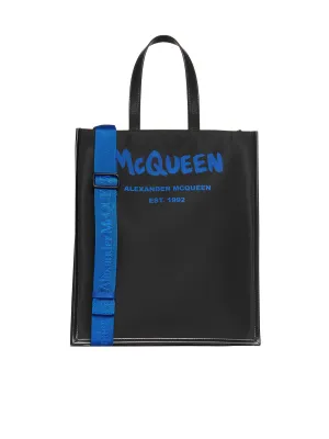 Alexander Mcqueen Graffiti Logo Printed Tote Bag