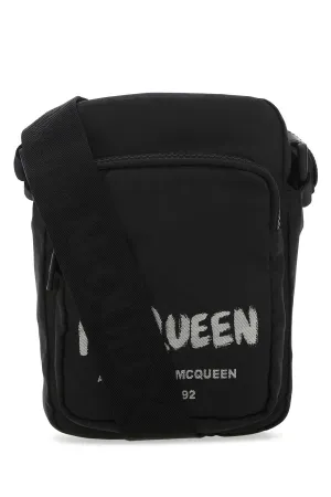 Alexander McQueen Graffiti Logo Zipped Mini Messenger Bag