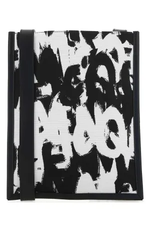 Alexander McQueen Graffiti-Printed Open Top Shoulder Bag