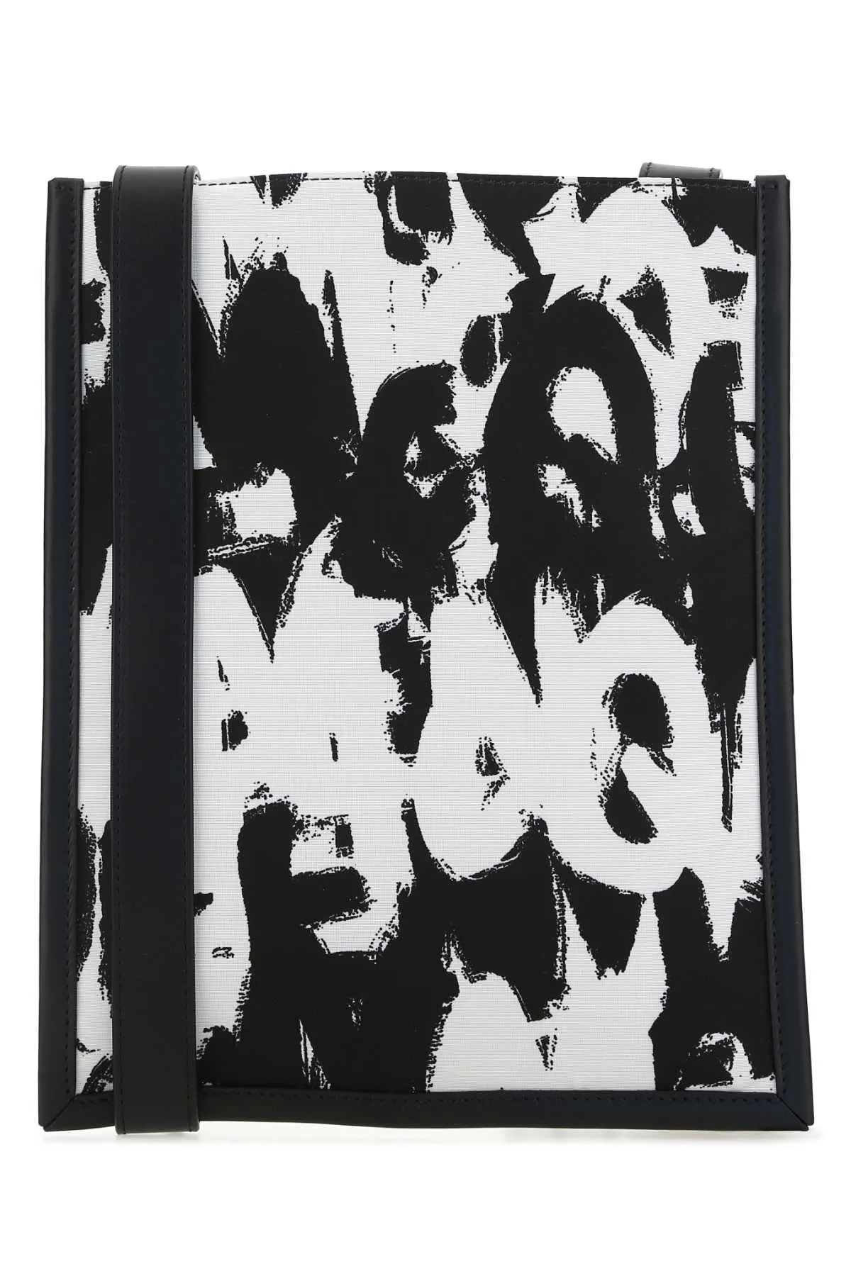 Alexander McQueen Graffiti-Printed Open Top Shoulder Bag