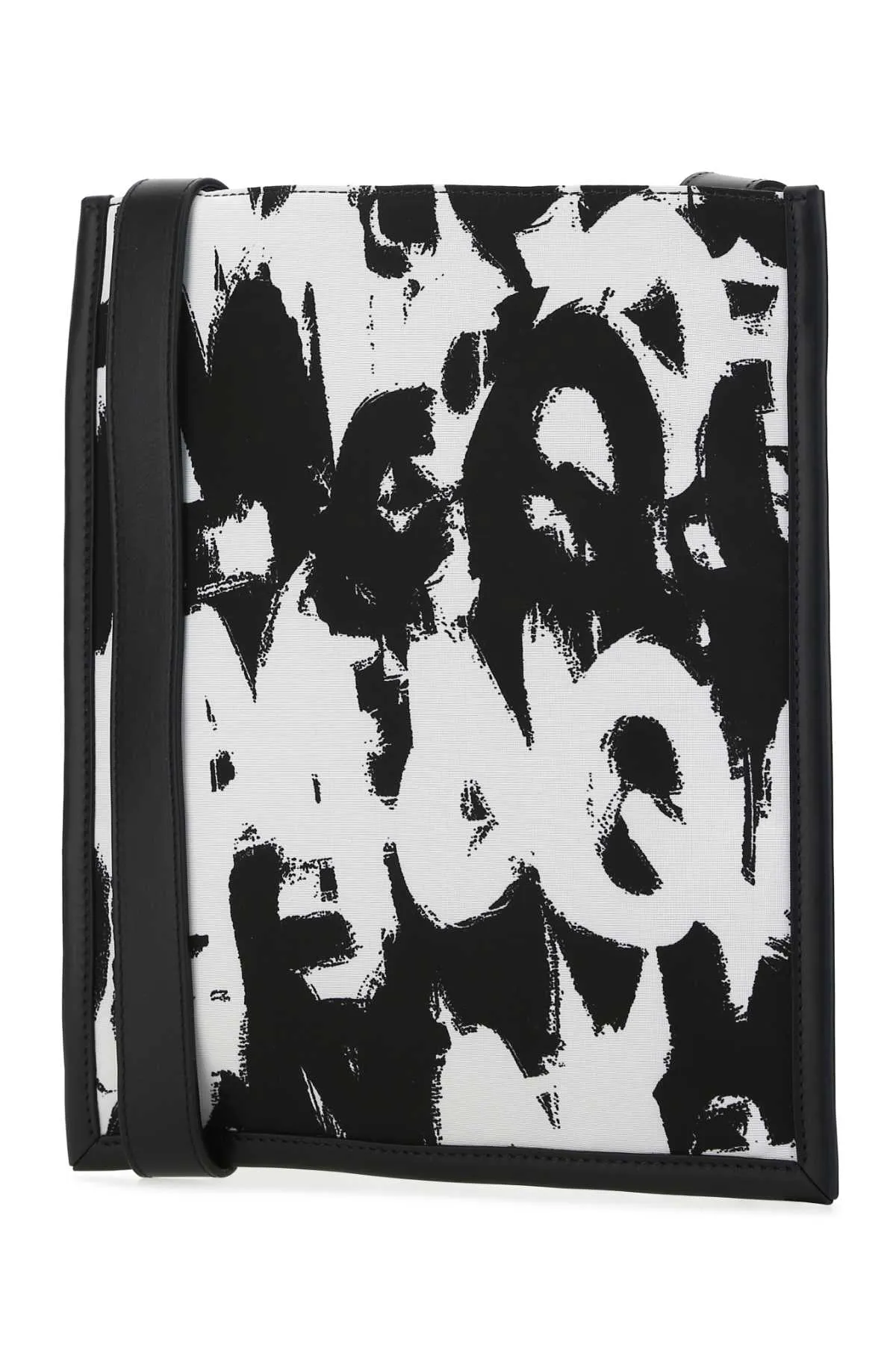 Alexander McQueen Graffiti-Printed Open Top Shoulder Bag
