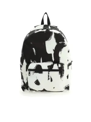 Alexander McQueen Graffiti-Printed Zipped Backpack