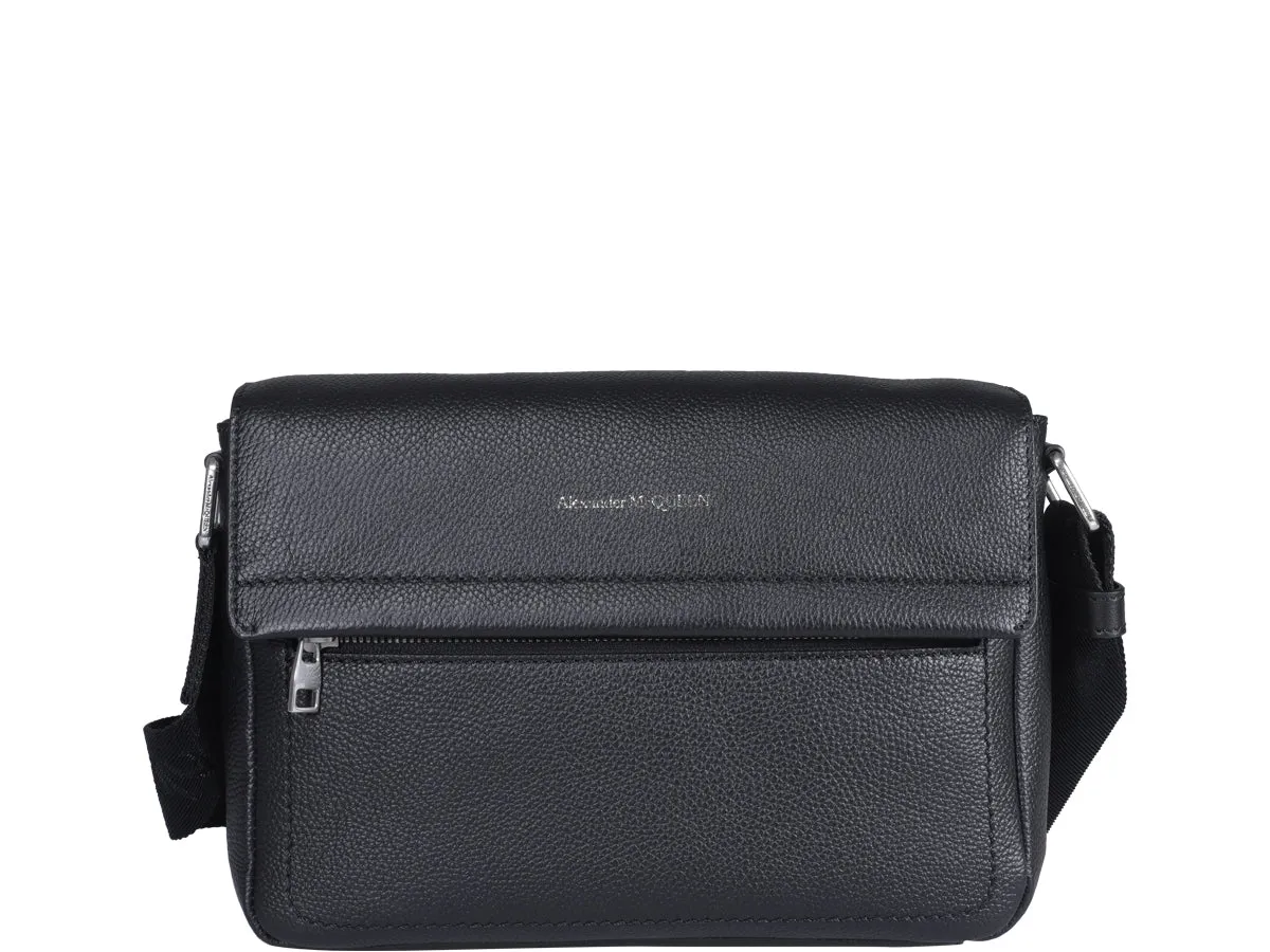 Alexander McQueen Logo Printed Messenger Bag