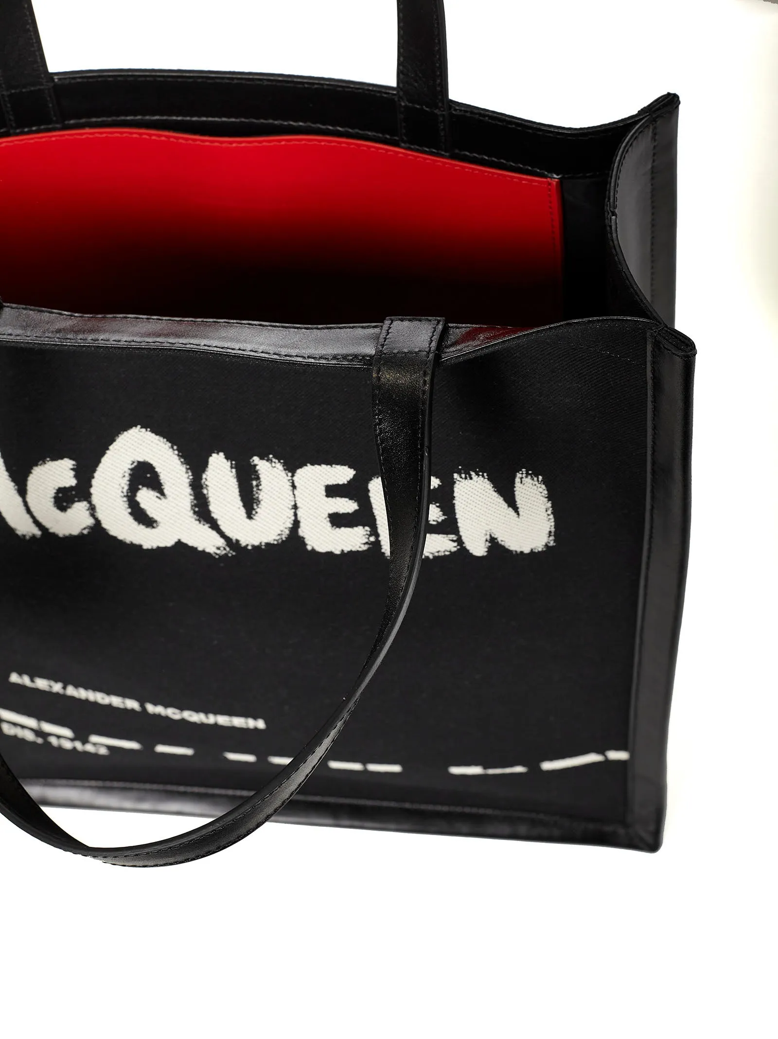 Alexander McQueen Logo Printed Top Handle Tote Bag