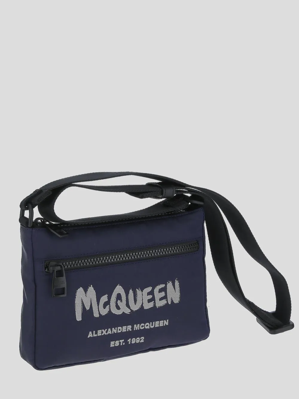 Alexander McQueen Logo Printed Zip-Up Messenger Bag