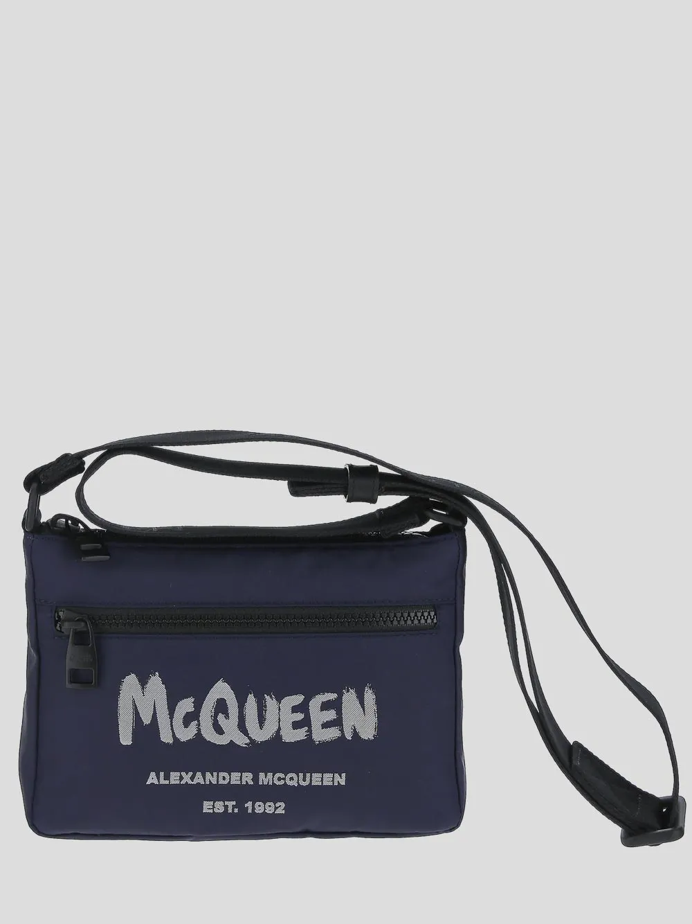 Alexander McQueen Logo Printed Zip-Up Messenger Bag