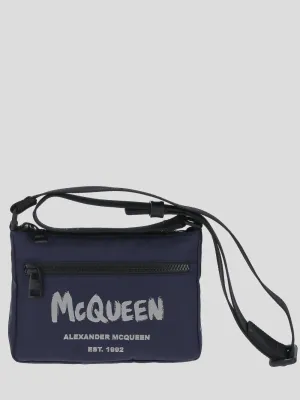 Alexander McQueen Logo Printed Zip-Up Messenger Bag