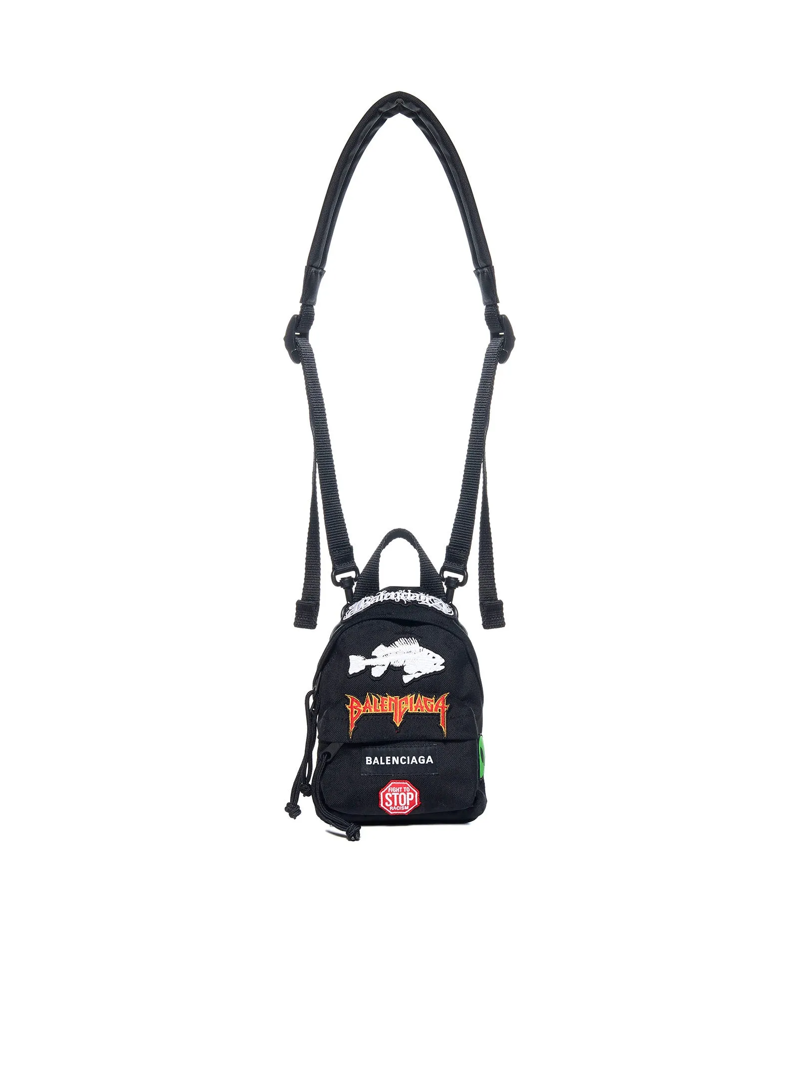 Balenciaga Logo Embroidered Crossbody Backpack