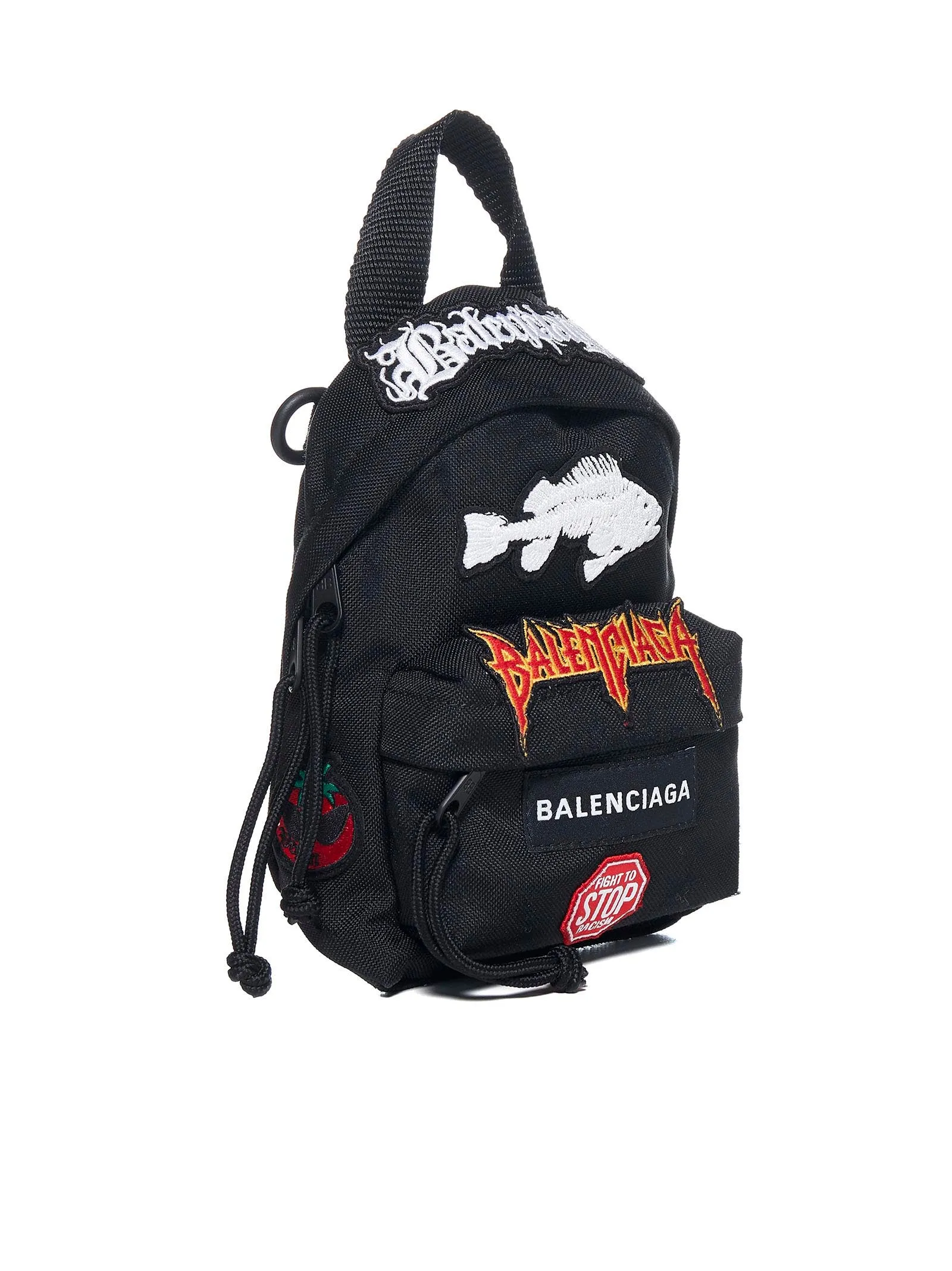 Balenciaga Logo Embroidered Crossbody Backpack