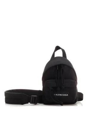 Balenciaga Logo Printed Crossbody Bag