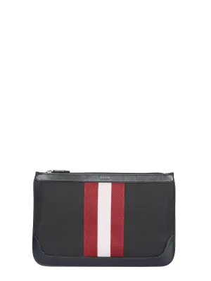 Bally Cayard Stripe Detailed Zipped Clutch Bag