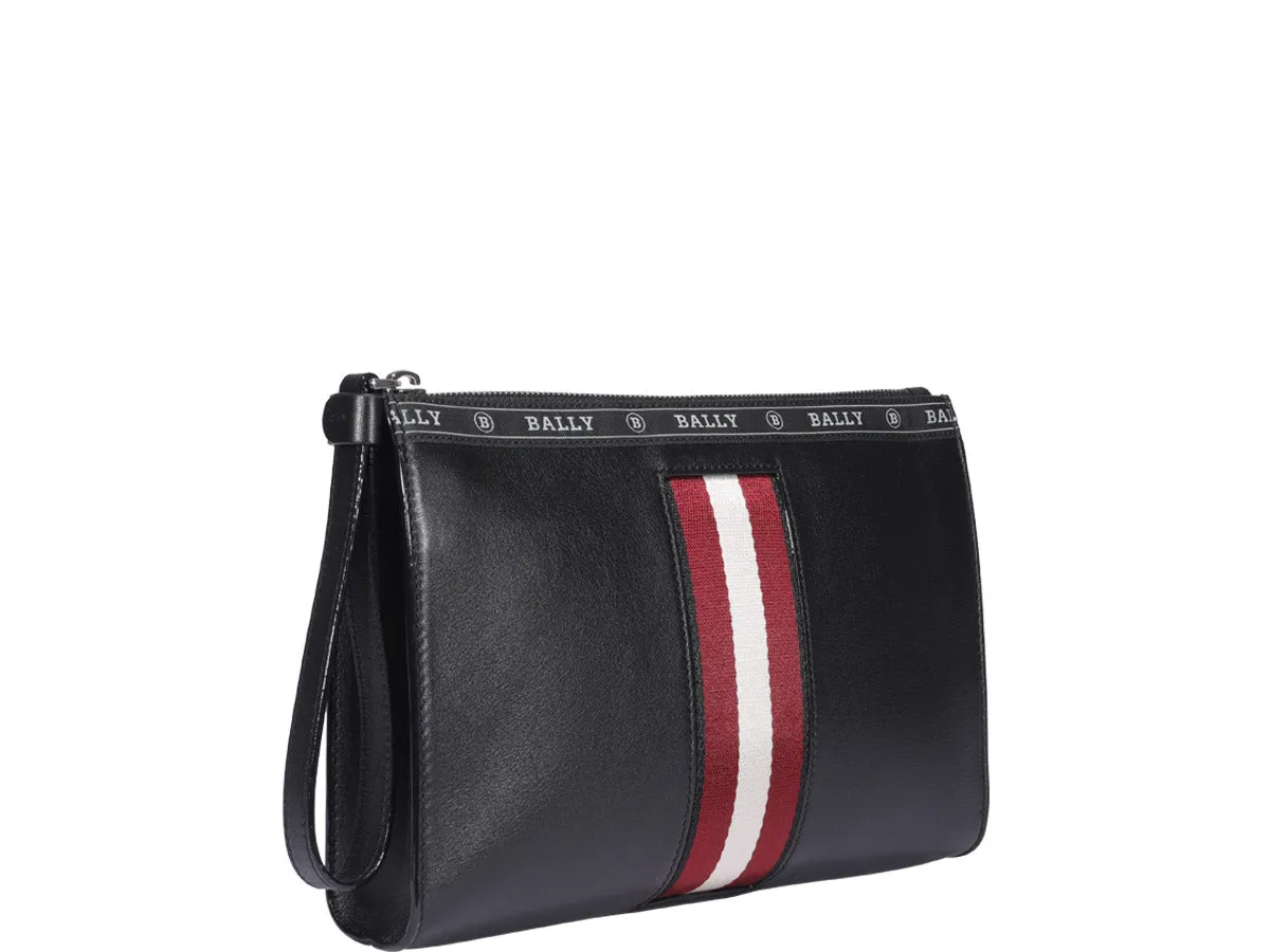 Bally Haig Logo Tape Trim Zipped Clutch Bag