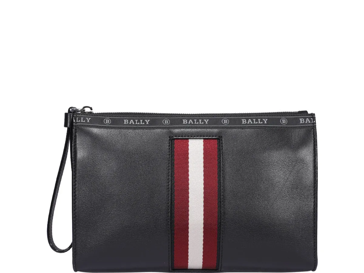 Bally Haig Logo Tape Trim Zipped Clutch Bag