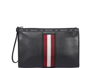Bally Haig Logo Tape Trim Zipped Clutch Bag