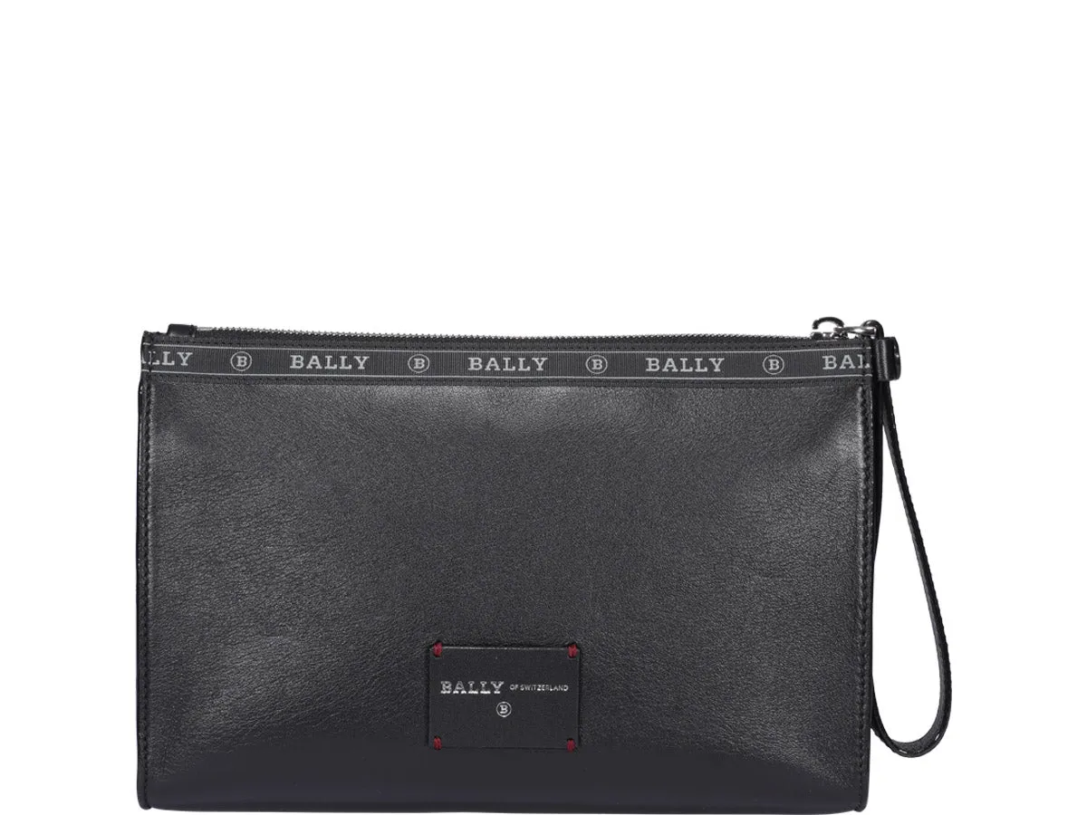 Bally Haig Logo Tape Trim Zipped Clutch Bag