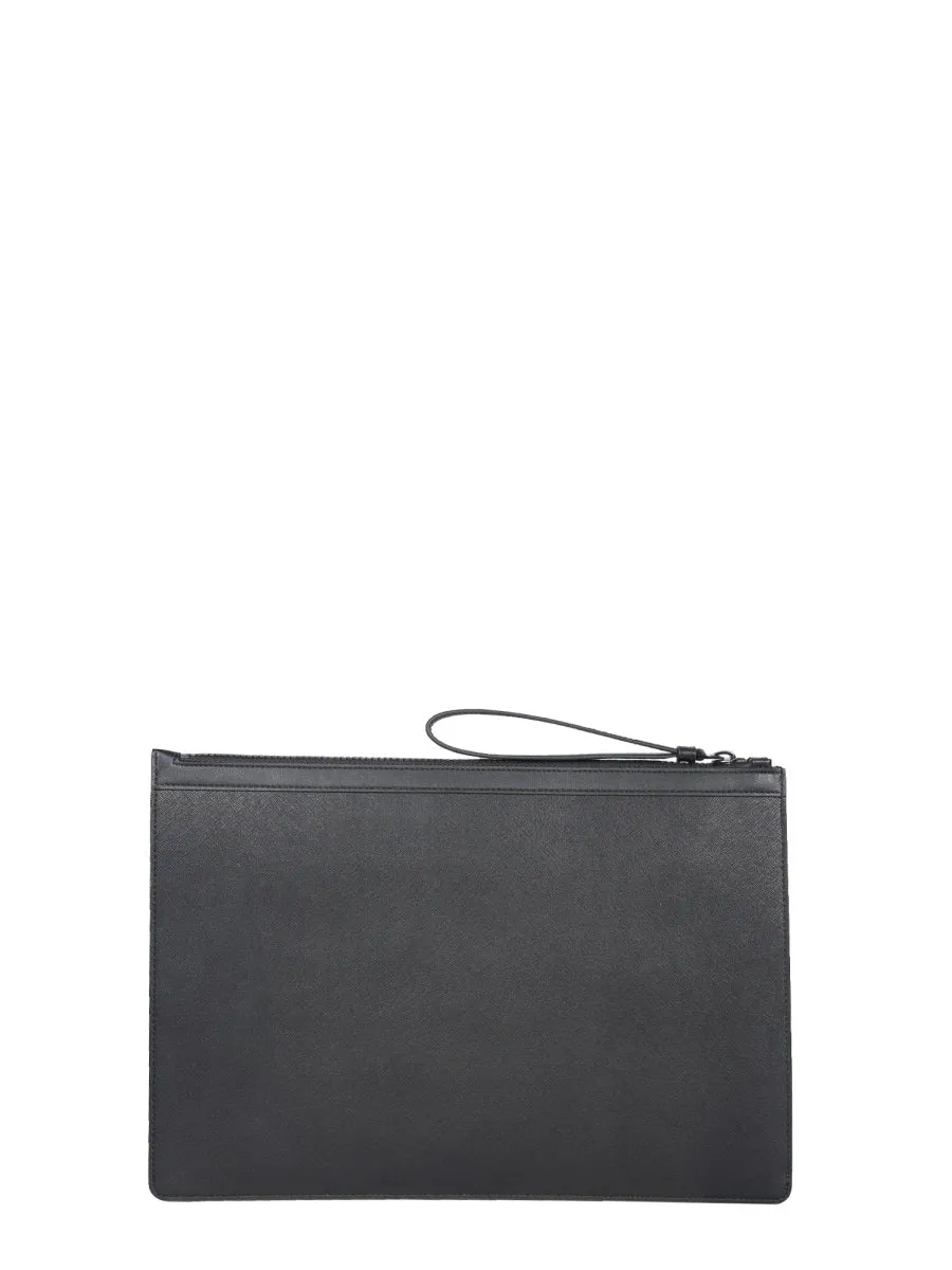 Bally Logo Detailed Zip-Up Clutch Bag