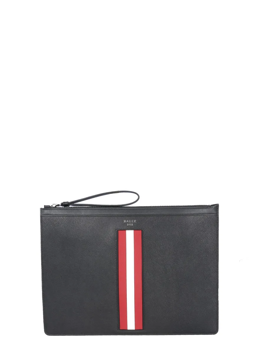 Bally Logo Detailed Zip-Up Clutch Bag