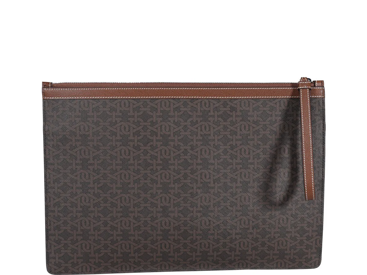 Bally Logo Monogram Zipped Clutch Bag