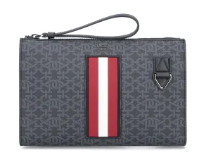 Bally Logo Monogram Zipped Clutch Bag
