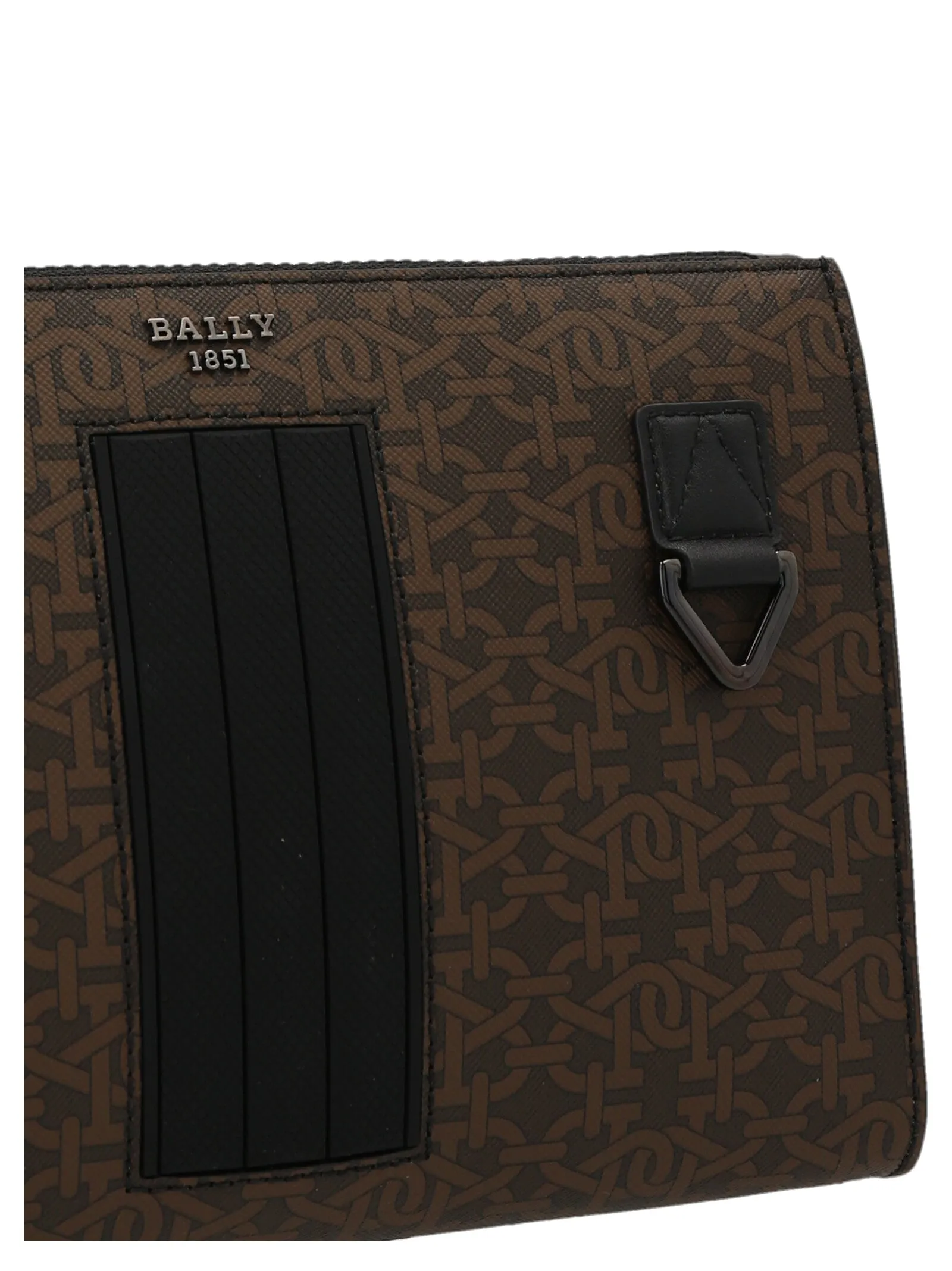Bally Logo Monogram Zipped Clutch Bag