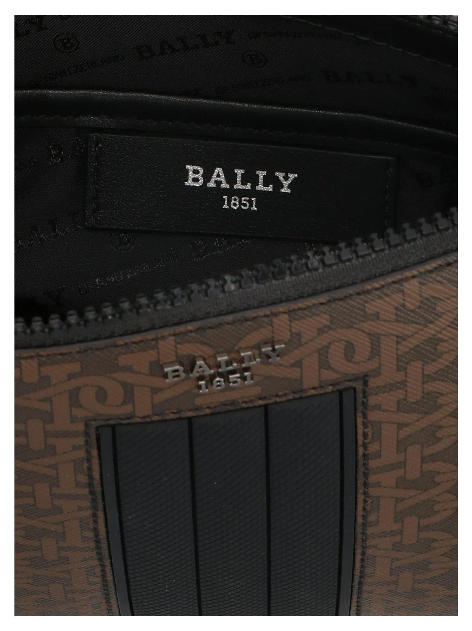 Bally Logo Monogram Zipped Clutch Bag