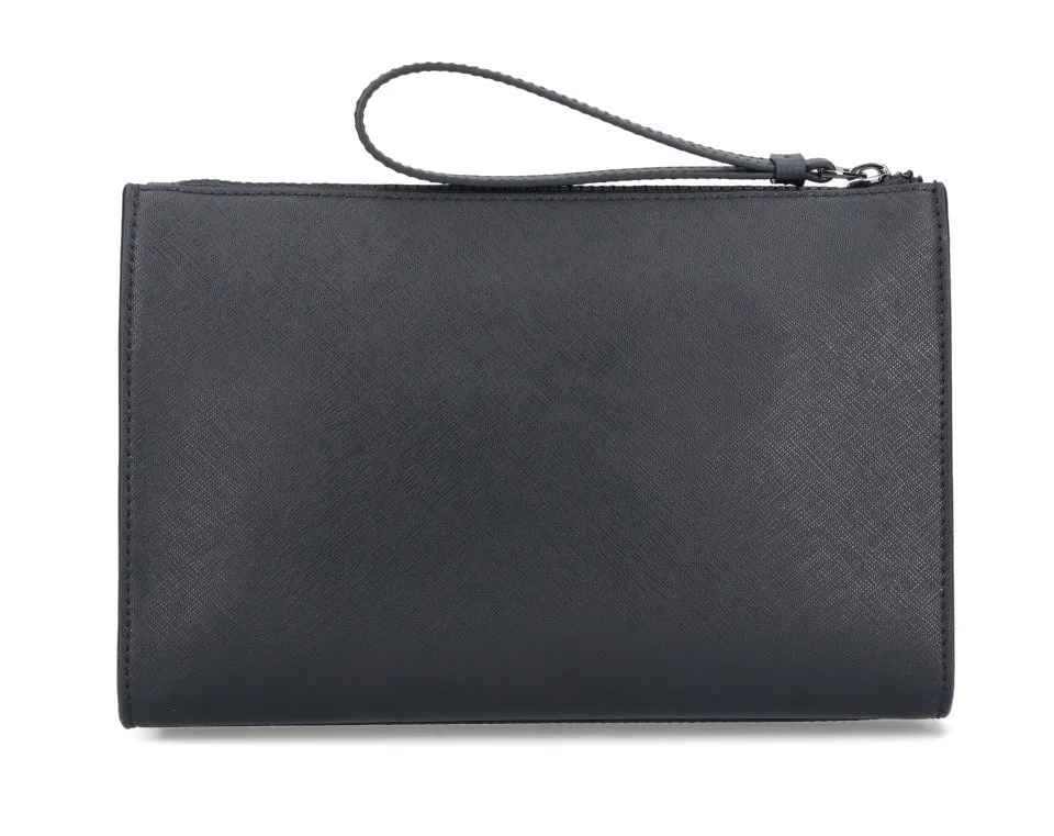 Bally Logo Monogram Zipped Clutch Bag