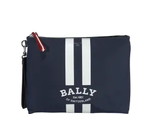Bally Logo Printed Stripe Detailed Clutch Bag