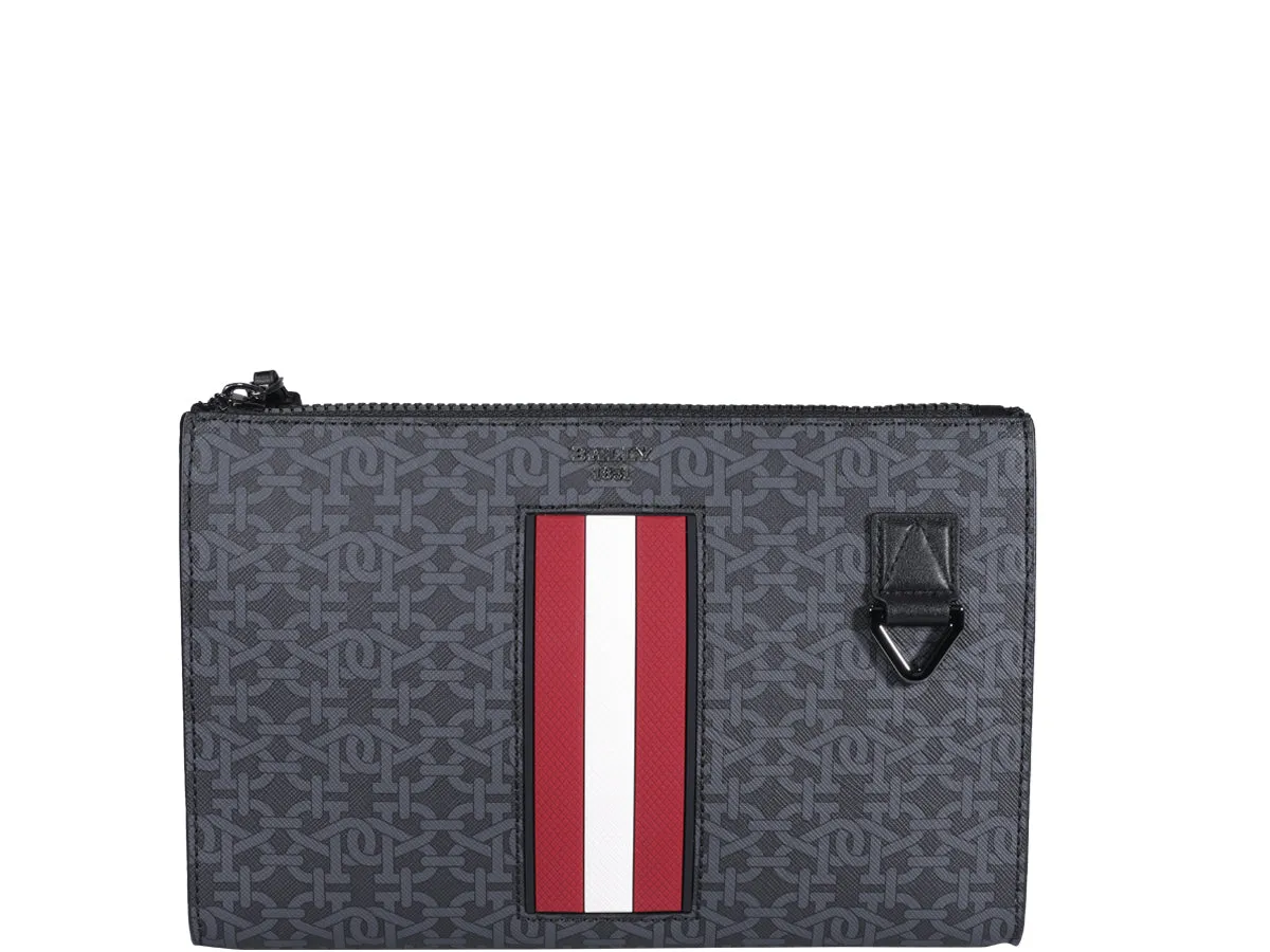 Bally Makid Logo Detailed Zipped Clutch Bag