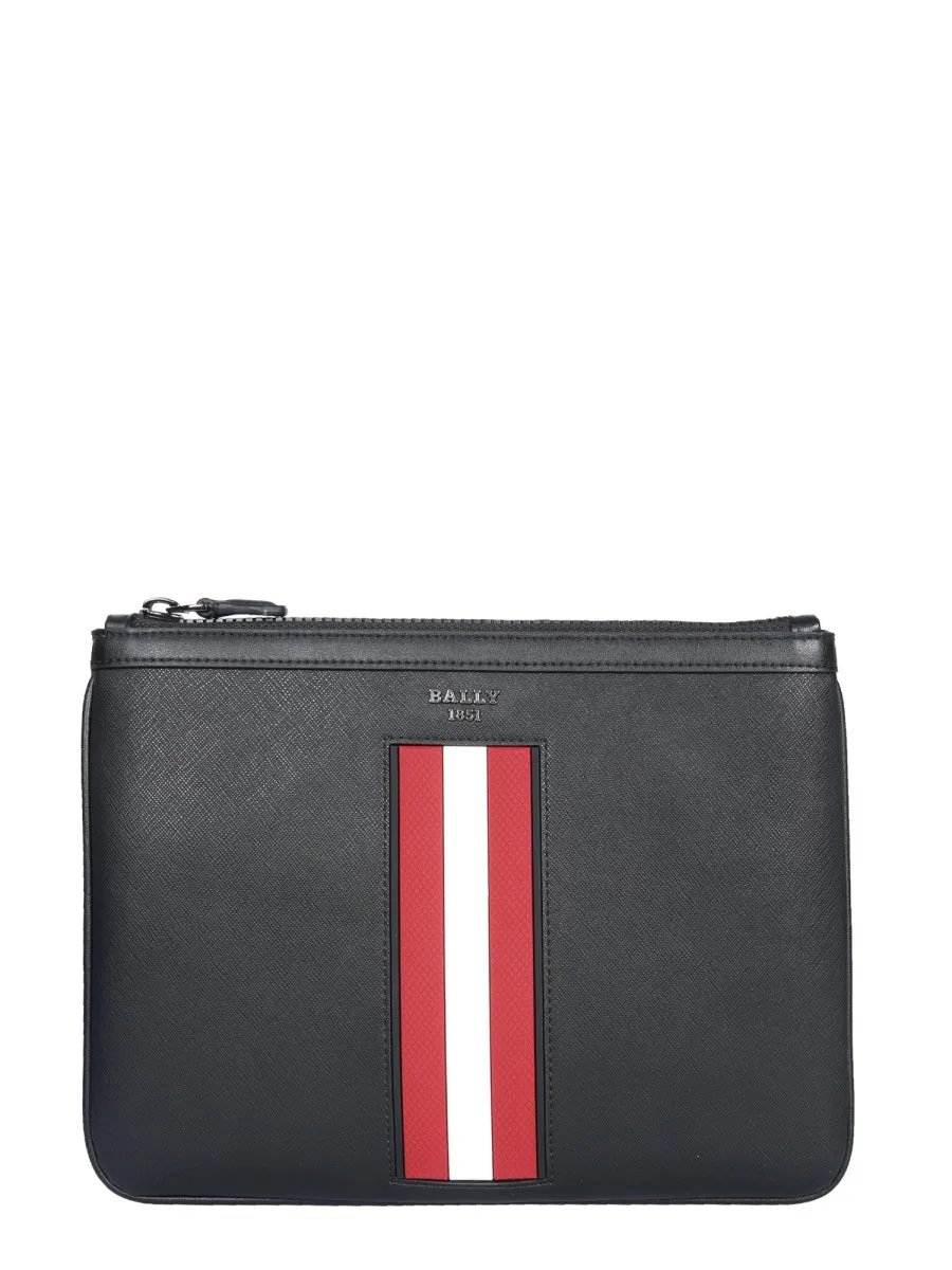 Bally Stripe-Detiled Zipped Clutch Bag