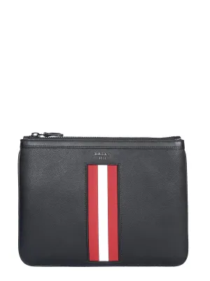 Bally Stripe-Detiled Zipped Clutch Bag