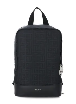 Balmain Monogram Logo Detailed Backpack
