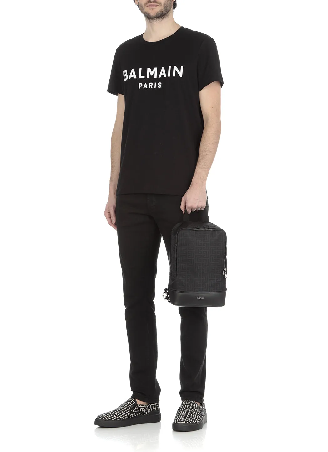 Balmain Monogram Logo Detailed Backpack