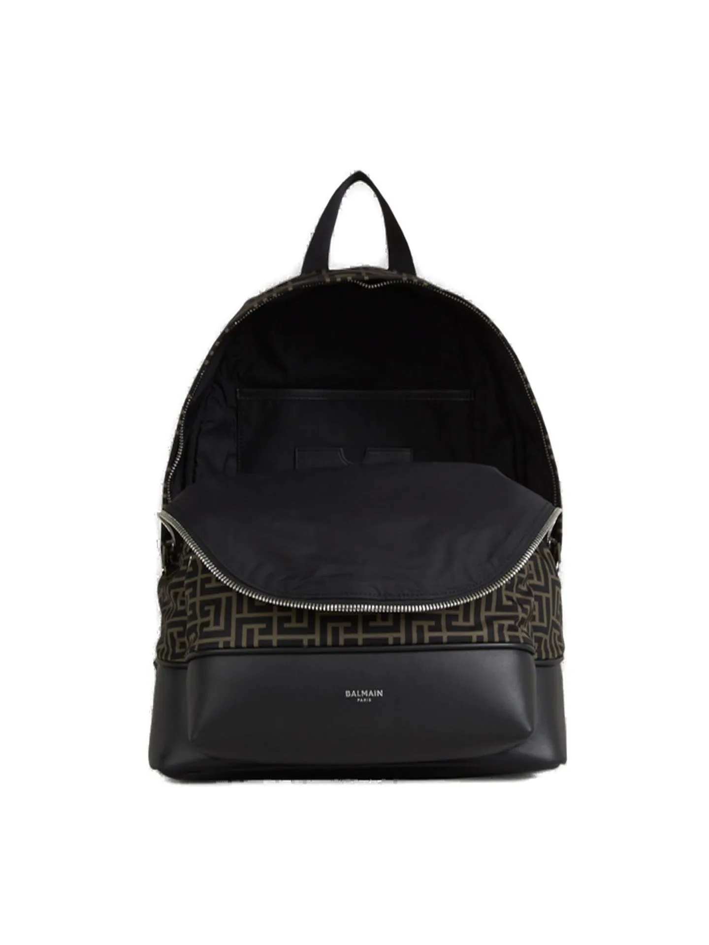 Balmain Monogram Pattern Zipped City Backpack