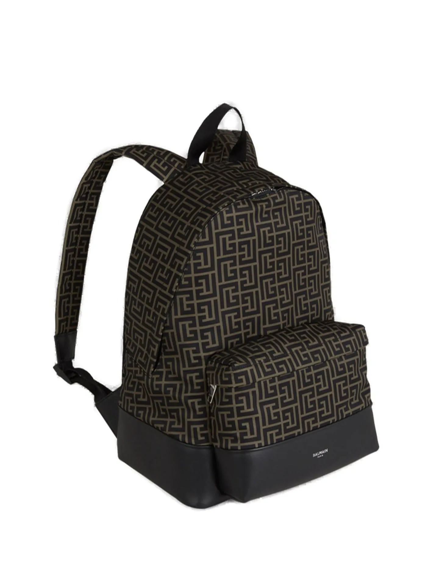 Balmain Monogram Pattern Zipped City Backpack