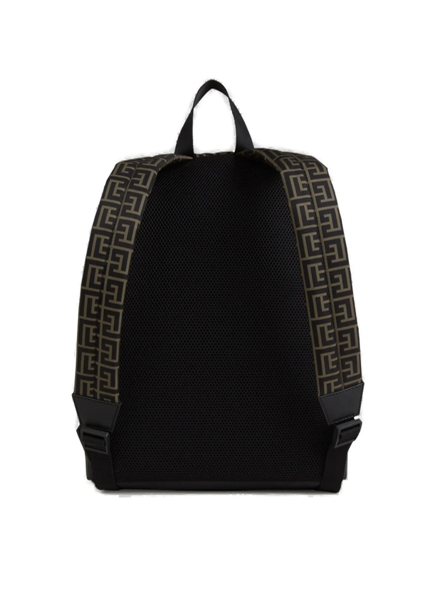 Balmain Monogram Pattern Zipped City Backpack