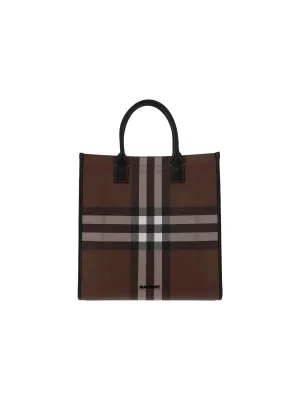Burberry Check Patterned Tote Bag