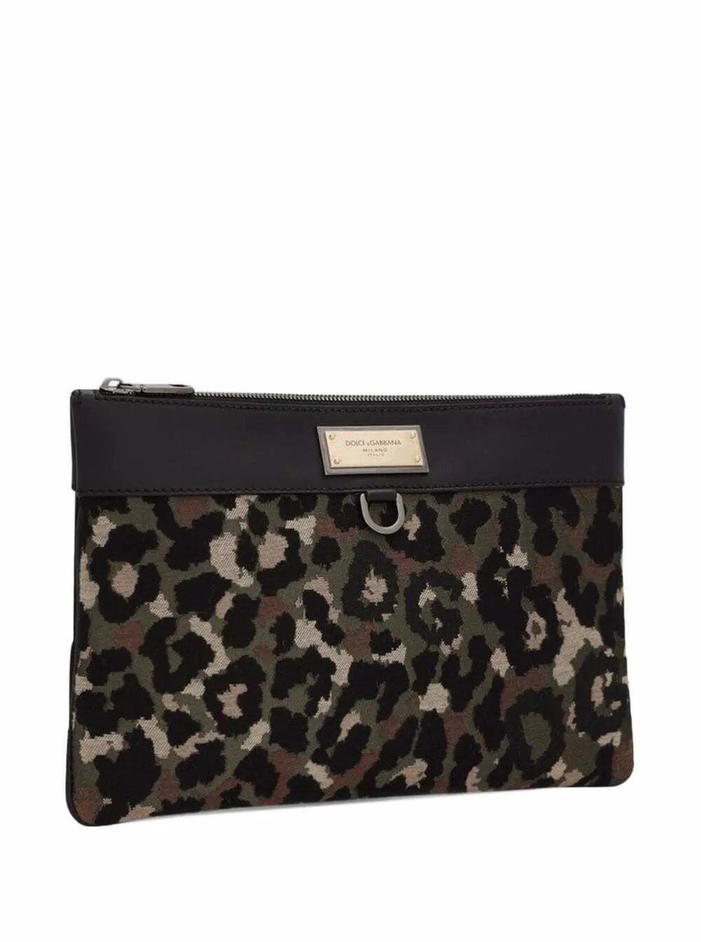 Dolce & Gabbana Leopard Patterned Zipped Clutch Bag