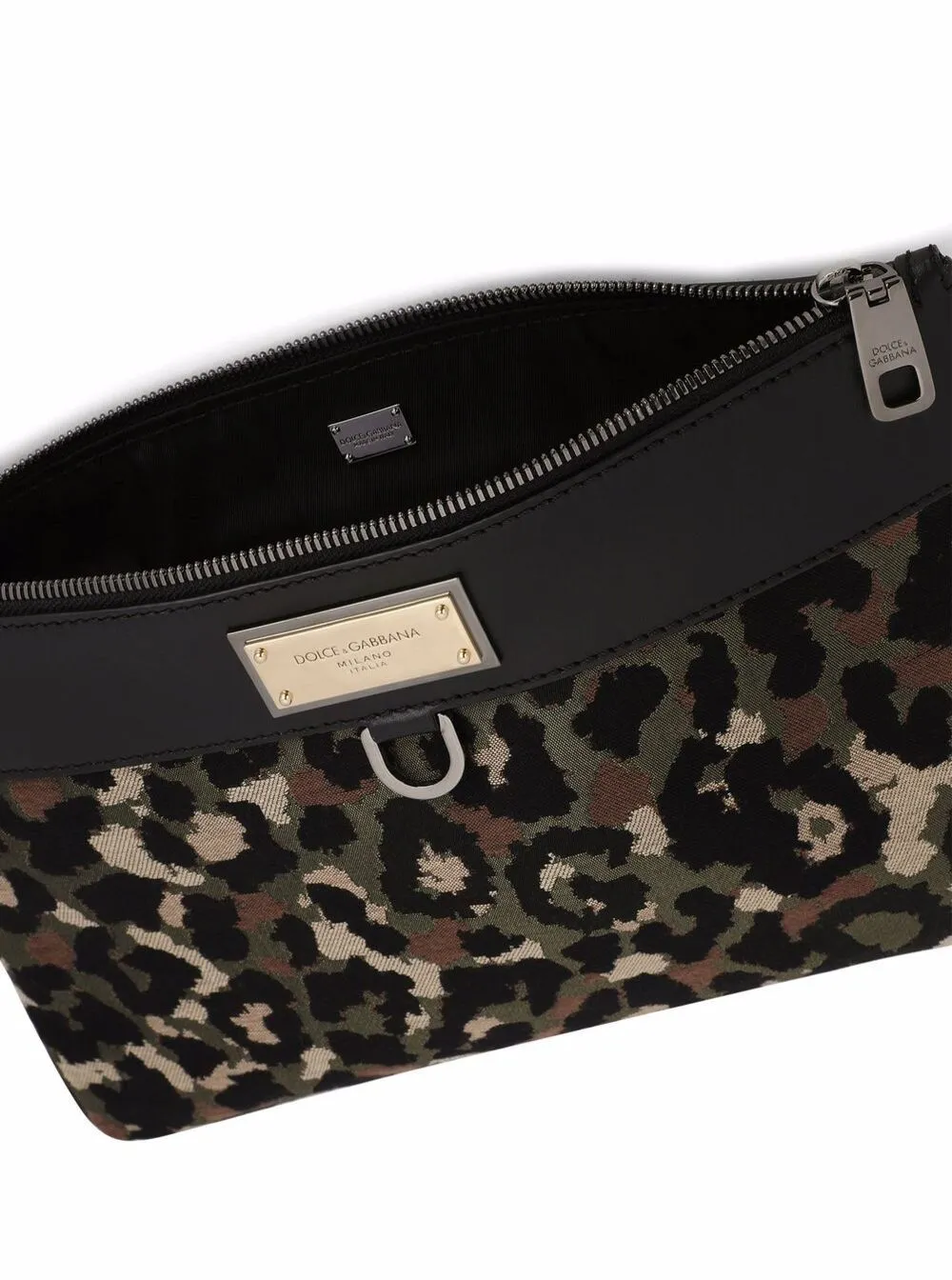 Dolce & Gabbana Leopard Patterned Zipped Clutch Bag