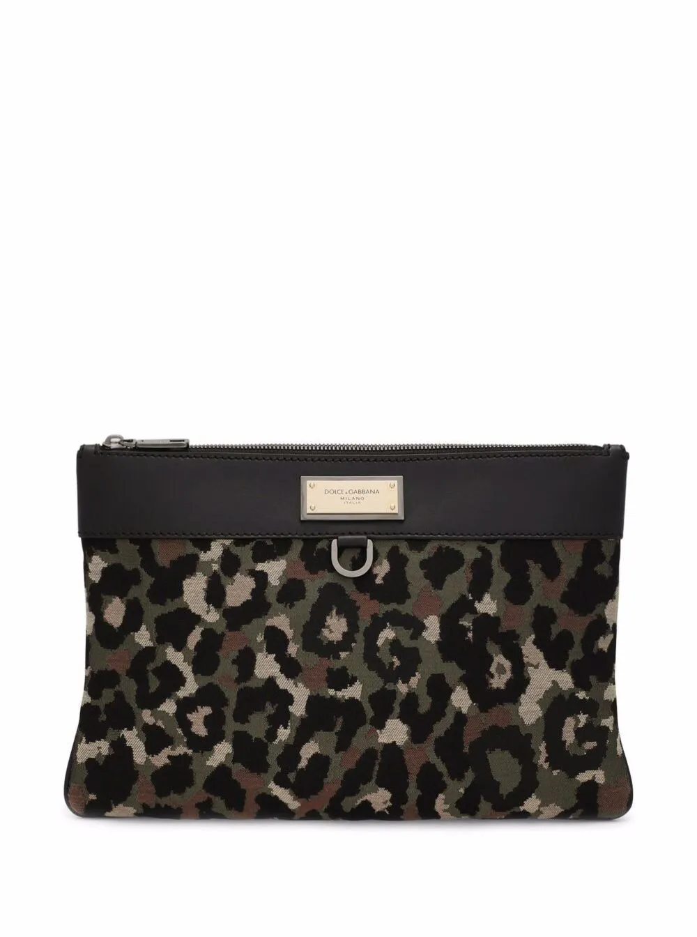 Dolce & Gabbana Leopard Patterned Zipped Clutch Bag