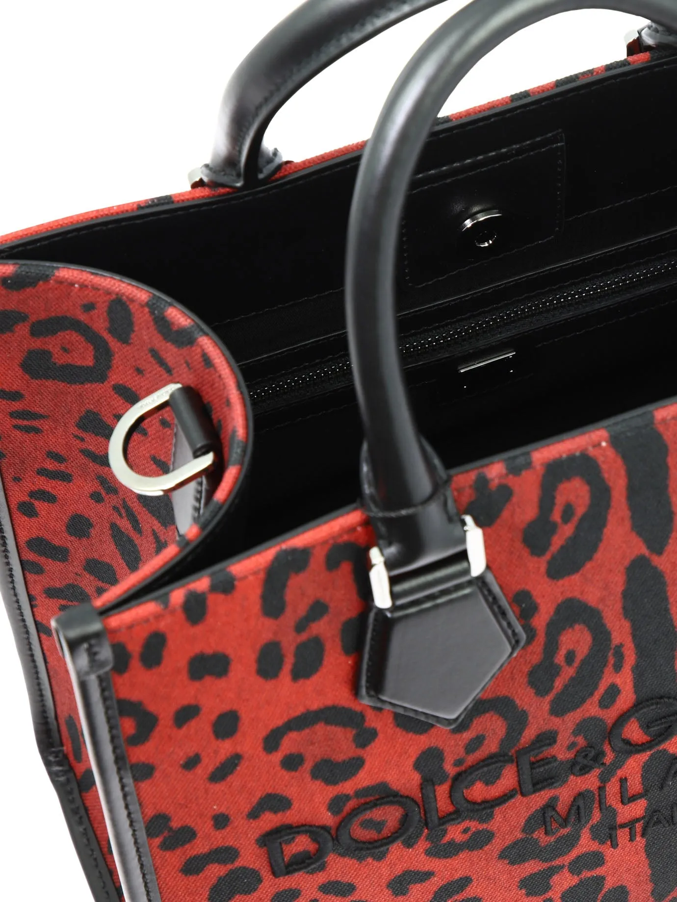 Dolce & Gabbana Logo Embroidered Animal-Print Medium Tote Bag