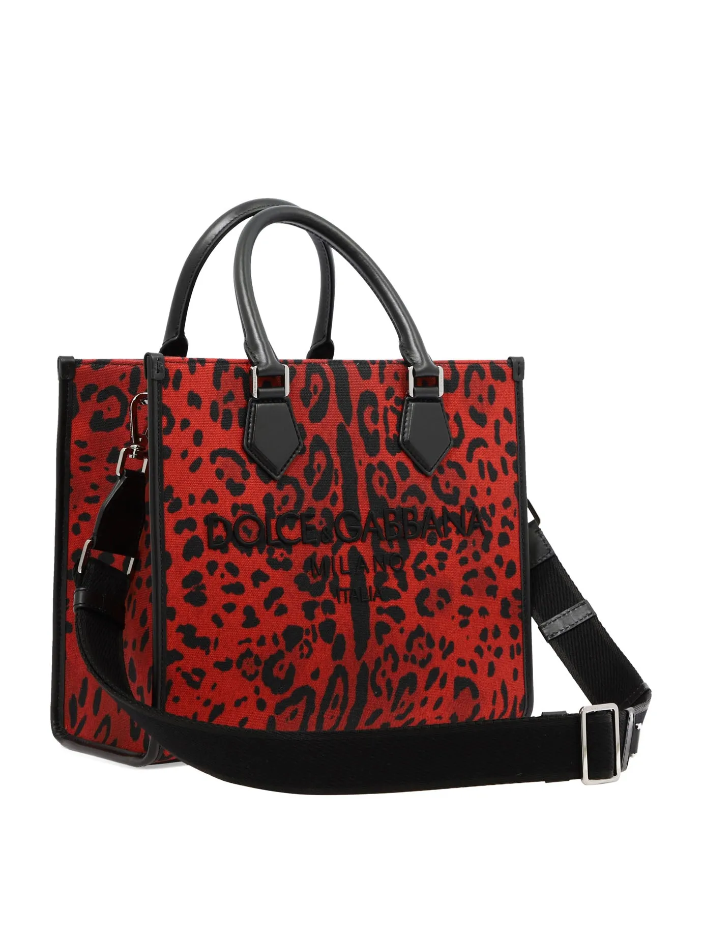 Dolce & Gabbana Logo Embroidered Animal-Print Medium Tote Bag