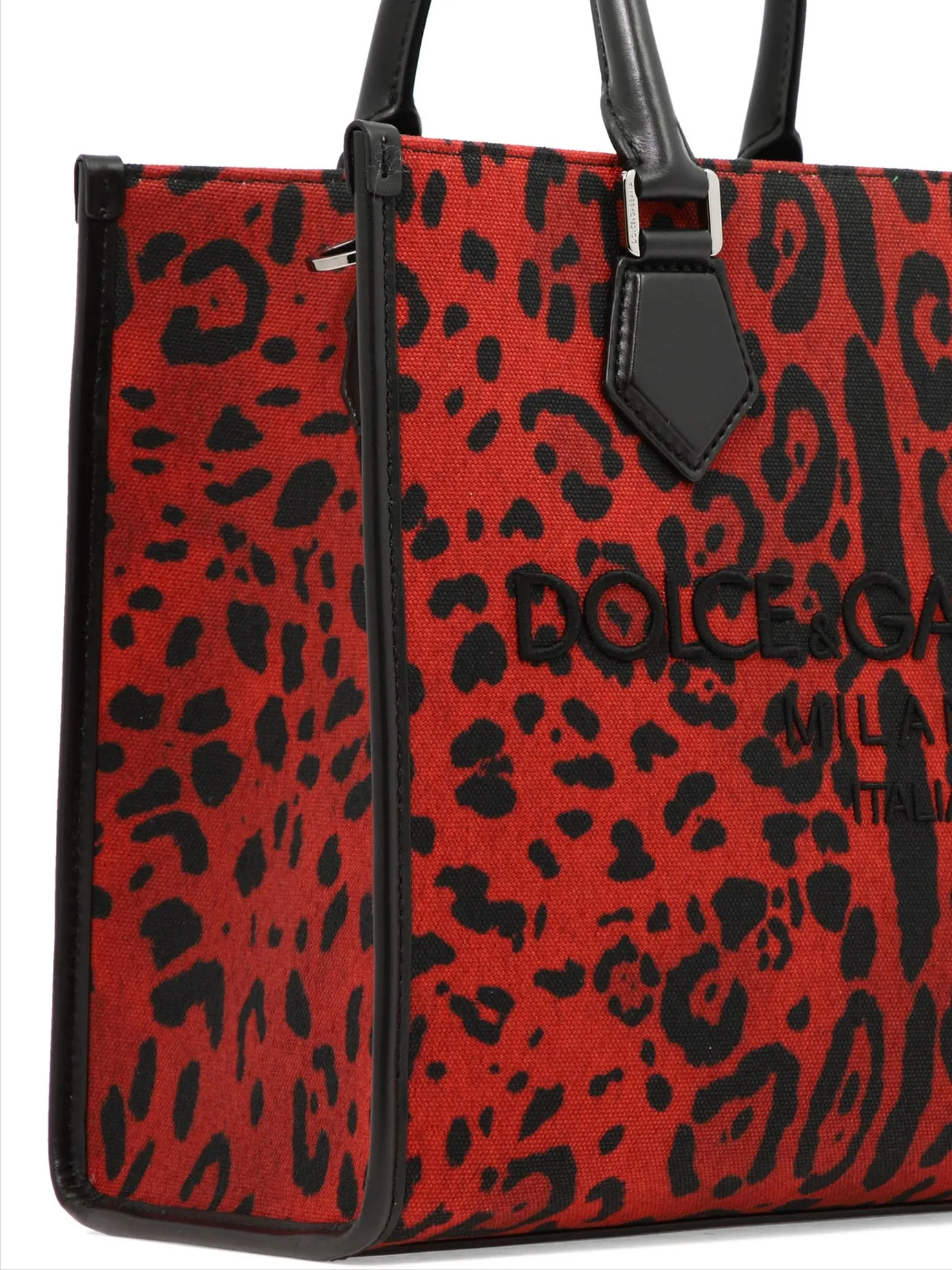 Dolce & Gabbana Logo Embroidered Animal-Print Medium Tote Bag