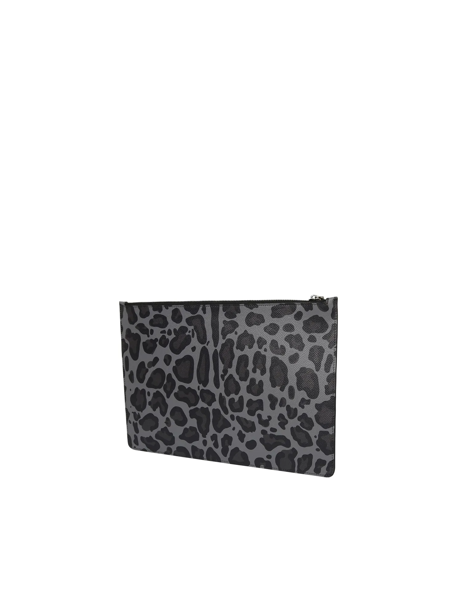 Dolce & Gabbana Logo Patch Animal Print Clutch Bag