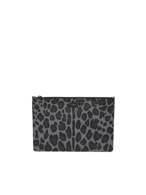 Dolce & Gabbana Logo Patch Animal Print Clutch Bag
