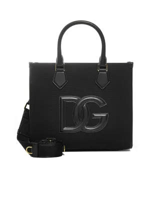Dolce & Gabbana Logo-Patch Strapped Tote Bag