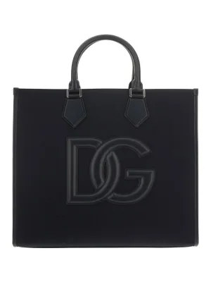 Dolce & Gabbana Logo Patch Strapped Tote Bag