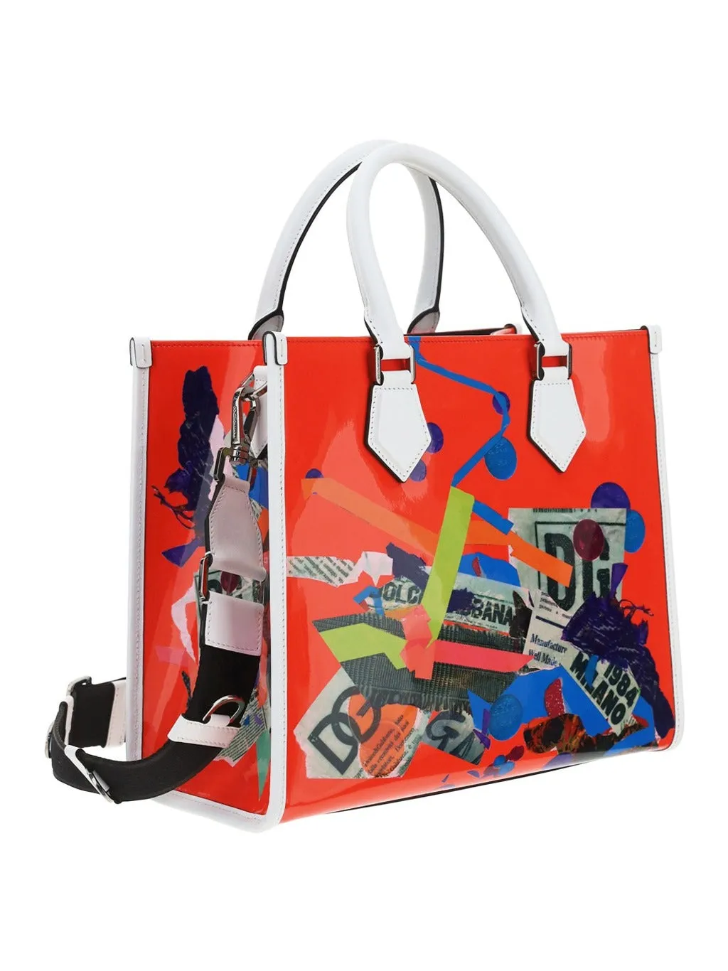 Dolce & Gabbana Logo Plaque Patchwork Tote Bag