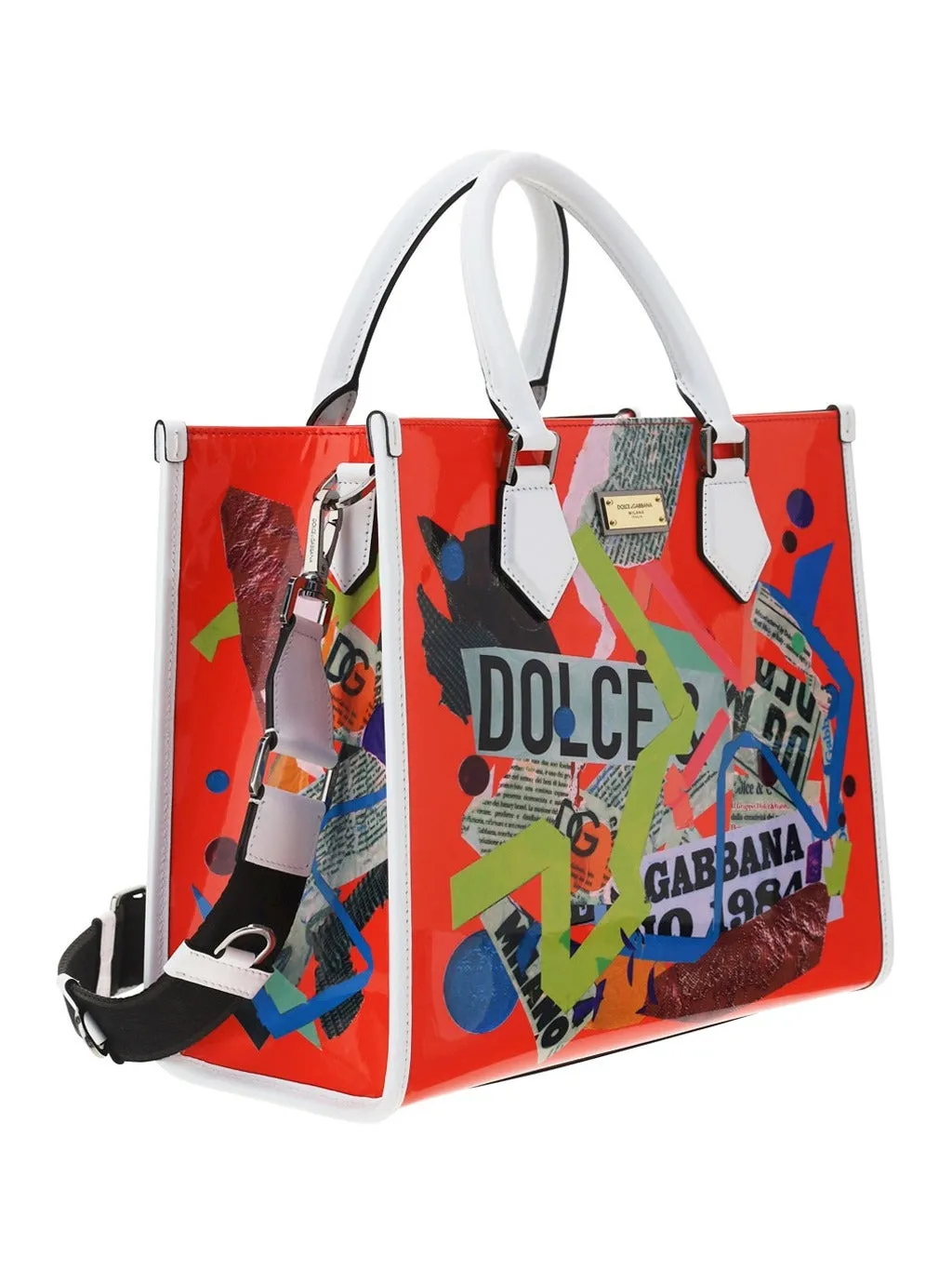 Dolce & Gabbana Logo Plaque Patchwork Tote Bag